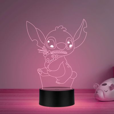 Stitch lilo452 Acrylic Night lamp with Automatic Color Changing Light Anime Home Decor Light